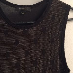Ann Taylor sleeveless polka dot top